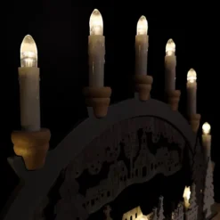45cm Festive Christmas Candlebridge With 10 Bulbs Wooden Train Silhouette In Wood/Grey Battery Operated -Deals Christmas Decor Store 45cm festive christmas candlebridge with 10 bulbs wooden train silhouette in wood grey battery operated5056589182625 03c MP