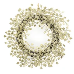 45cm Gold Glitter Effect Round Star Christmas Wreath