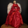 45cm Premier Christmas Angel Tree Topper Decoration In Red And Silver