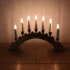 45cm Premier Christmas Candlebridge With 7 Bulbs In Light Wood Mains Powered