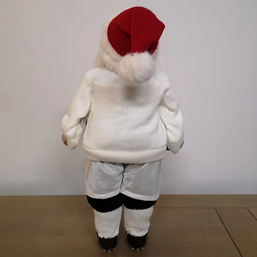 45cm Standing England Rugby Santa Claus Father Christmas Decoration In White 4 45cm Standing England Rugby Santa Claus Father Christmas Decoration In White - Image 4