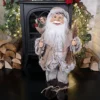 45cm Standing Santa Christmas Decoration In Brown With Sticks