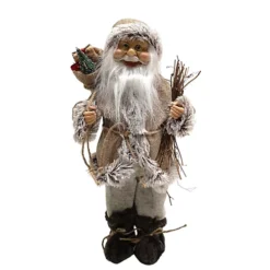 45cm Standing Santa Christmas Decoration In Brown With Sticks -Deals Christmas Decor Store 45cm standing santa christmas decoration in brown with sticks5056589110673 02c MP
