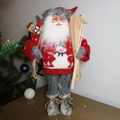 45cm Standing Santa Claus Father Christmas Figurine With Snowman Jumper And Skis -Deals Christmas Decor Store 45cm standing santa claus father christmas figurine with snowman jumper and skis5056589187538 03c MP