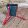 46cm Four Legged Christmas Tree Stand Green Red Metal With Water Container