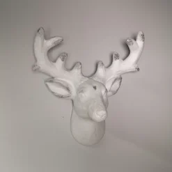 46cm Snow Flocked Wall Hanging Reindeer Head Christmas Decoration