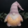 47cm Battery Operated LED Plush Pale Pink Sitting Gonk Christmas Decoration