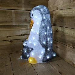47cm Christmas Acrylic Penguin Mother & Chick 60 Ice White LEDs Indoor Outdoor -Deals Christmas Decor Store 47cm christmas acrylic penguin mother chick 60 ice white leds indoor outdoor5056589193782 04c MP