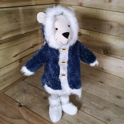 47cm Standing Plush Christmas Winter Polar Bear With Blue Coat And Fur Trim -Deals Christmas Decor Store 47cm standing plush christmas winter polar bear with blue coat and fur trim5060907224003 06c MP