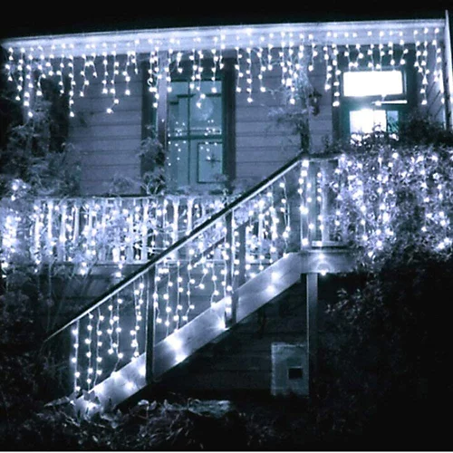 480 Cool White ICICLE LED Lights Green Cable With 8 Effects Multifunction Auto Memory Indoor/Outdoor Christmas 4 480 Cool White ICICLE LED Lights Green Cable With 8 Effects Multifunction Auto Memory Indoor/Outdoor Christmas - Image 4