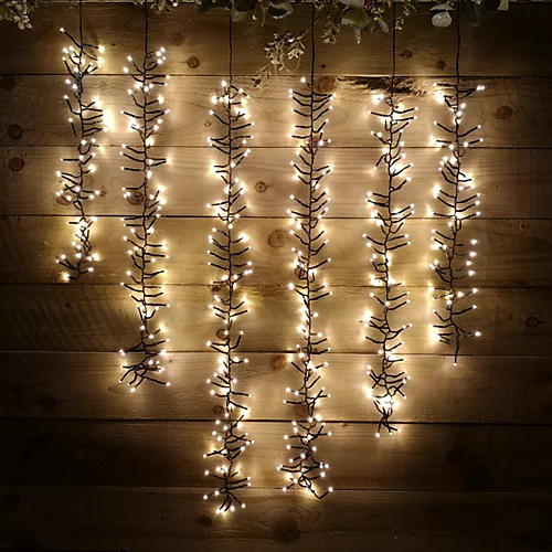 480 Warm White LED Outdoor Fairy Lights Tree Cascade Garden Christmas Decoration 1 480 Warm White LED Outdoor Fairy Lights Tree Cascade Garden Christmas Decoration