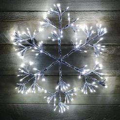 48cm Cool White 192 LED Christmas Snowflake Flashing Indoor/Outdoor Decorations
