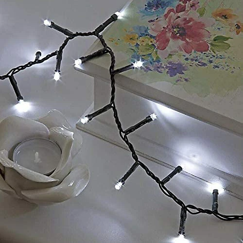 500 LEDs Cool White Compact LEDs Green Cable With 8 Effects Multifunction Auto Memory Indoor/Outdoor Christmas Home Decorations 2 500 LEDs Cool White Compact LEDs Green Cable With 8 Effects Multifunction Auto Memory Indoor/Outdoor Christmas Home Decorations - Image 2