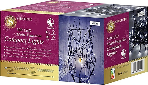 500 LEDs Cool White Compact LEDs Green Cable With 8 Effects Multifunction Auto Memory Indoor/Outdoor Christmas Home Decorations 4 500 LEDs Cool White Compact LEDs Green Cable With 8 Effects Multifunction Auto Memory Indoor/Outdoor Christmas Home Decorations - Image 4