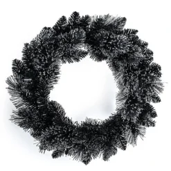 50cm Black Round Christmas Wreath