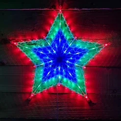 50cm Multi Colour LED Window Star Light Up Indoor/Outdoor Christmas Decorations