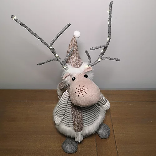 50cm Plush Light Up Reindeer Christmas Decoration With Warm White LEDs 4 50cm Plush Light Up Reindeer Christmas Decoration With Warm White LEDs - Image 4