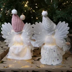 50cm Premier Christmas Lit Sitting Angel Decoration With Dangly Legs In Pink -Deals Christmas Decor Store 50cm premier christmas lit sitting angel decoration with dangly legs in pink5060907229350 04c MP