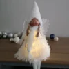 50cm Sitting White Angel Christmas Decoration With Warm White LEDs