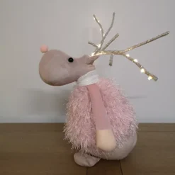 52cm Battery Operated Plush Pink Christmas Reindeer With LED Lit Antlers -Deals Christmas Decor Store 52cm battery operated plush pink christmas reindeer with led lit antlers5056589194246 03c MP