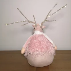 52cm Battery Operated Plush Pink Christmas Reindeer With LED Lit Antlers -Deals Christmas Decor Store 52cm battery operated plush pink christmas reindeer with led lit antlers5056589194246 04c MP