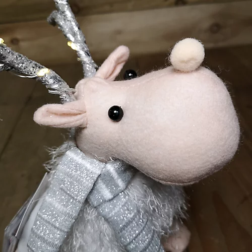 52cm Battery Operated Plush White Christmas Reindeer With LED Lit Antlers 3 52cm Battery Operated Plush White Christmas Reindeer With LED Lit Antlers - Image 3