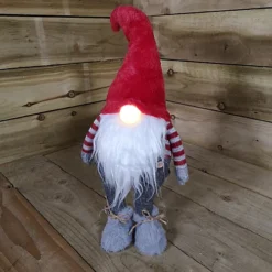 52cm Festive Christmas Light Up Lit Standing Red And Grey Gonk -Deals Christmas Decor Store 52cm festive christmas light up lit standing red and grey gonk5060907223570 03c MP