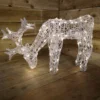 53cm 100 LED Christmas Reindeer Animated Flash Effect Acrylic Outdoor Figure In Warm White