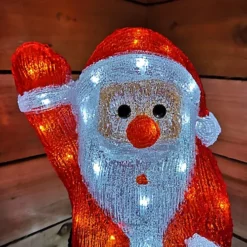 54.5cm Tall Acrylic Waving Santa Outdoor/Indoor With 70 Ice White LEDs Christmas Scene Decoration -Deals Christmas Decor Store 54 5cm tall acrylic waving santa outdoor indoor with 70 ice white leds christmas scene decoration5056589199890 02c MP