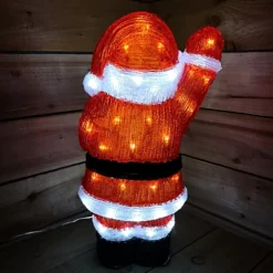 54.5cm Tall Acrylic Waving Santa Outdoor/Indoor With 70 Ice White LEDs Christmas Scene Decoration -Deals Christmas Decor Store 54 5cm tall acrylic waving santa outdoor indoor with 70 ice white leds christmas scene decoration5056589199890 03c MP