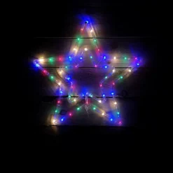 55cm LED Star Silhouette Christmas Decoration In Multicoloured