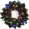 55cm Prelit Alaskan Pine Black Christmas Wreath