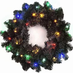 55cm Prelit Alaskan Pine Black Christmas Wreath 4 55cm Prelit Alaskan Pine Black Christmas Wreath -Deals Christmas Decor Store 55cm prelit alaskan pine black christmas wreath5056141058788 02c MP
