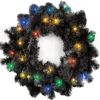 55cm Prelit Imperial Pine Black Christmas Wreath