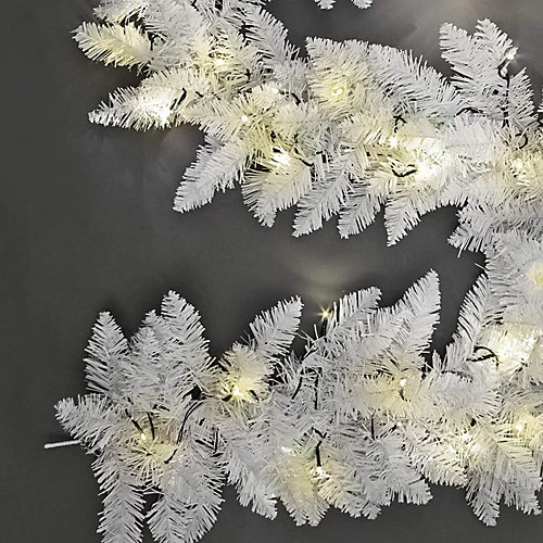 55cm Prelit Imperial Pine White W/Warm White Leds Christmas Christmas Garland 3 55cm Prelit Imperial Pine White W/Warm White Leds Christmas Christmas Garland - Image 3