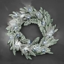 55cm Prelit Lapland Fir Green Christmas Wreath -Deals Christmas Decor Store 55cm prelit lapland fir green christmas wreath5056141030258 02c MP