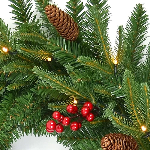 55cm Various Tips Christmas Wreath Decorated With Pine Berries 3 55cm Various Tips Christmas Wreath Decorated With Pine Berries - Image 3