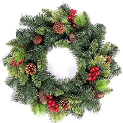 55cm Various Tips Green Christmas Wreath Frosted Tips 3 55cm Various Tips Green Christmas Wreath Frosted Tips -Deals Christmas Decor Store 55cm various tips green christmas wreath frosted tips5056141024592 02c MP