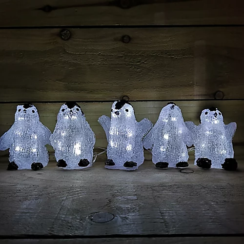5pcs 13cm Acrylic Light Up Christmas Penguin Decoration With 30 White LEDs 3 5pcs 13cm Acrylic Light Up Christmas Penguin Decoration With 30 White LEDs - Image 3