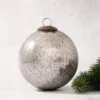 6" XXL Smoke Crackle Glass Christmas Ball