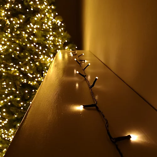 600 LED 60m Premier Christmas Indoor Outdoor Multi Function Battery Operated String Lights With Timer In Vintage Gold