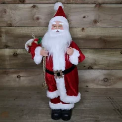 60cm Battery Operated Lit Traditional Red Santa With Sack Christmas Decoration -Deals Christmas Decor Store 60cm battery operated lit traditional red santa with sack christmas decoration5056589194932 02c MP