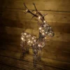 60cm Brown Outdoor Standing LED Wicker Reindeer Christmas Decoration In Warm White