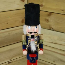 60cm Christmas Nutcracker Wooden Soldier Decoration - Opt 2 Blue Jacket Fur Hat -Deals Christmas Decor Store 60cm christmas nutcracker wooden soldier decoration opt 2 blue jacket fur hat5060559853040 03c MP