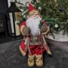 60cm Decorative Plush Standing Father Christmas / Santa Claus In Red Winter Coat With Sack
