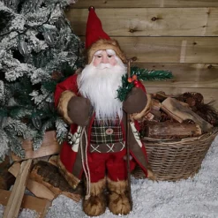 60cm Decorative Plush Standing Father Christmas / Santa Claus In Red Winter Coat With Sack -Deals Christmas Decor Store 60cm decorative plush standing father christmas santa claus in red winter coat with sack5060907229107 04c MP