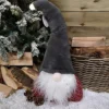 60cm Festive Christmas Light Up Lit Gonk With Grey Hat And Red Body