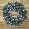 60cm Frosted Glacier Christmas Wreath With Pine Cones