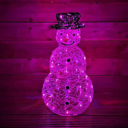 60cm Indoor Outdoor Acrylic Snowman Christmas Decoration With Colour Changing LED 2 60cm Indoor Outdoor Acrylic Snowman Christmas Decoration With Colour Changing LED - Image 2