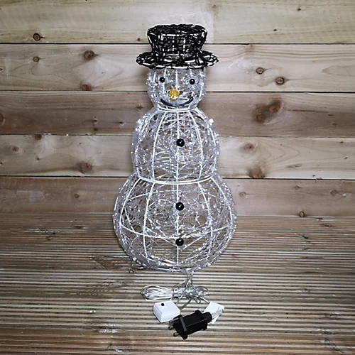 60cm Indoor Outdoor Acrylic Snowman Christmas Decoration With Colour Changing LED 3 60cm Indoor Outdoor Acrylic Snowman Christmas Decoration With Colour Changing LED - Image 3